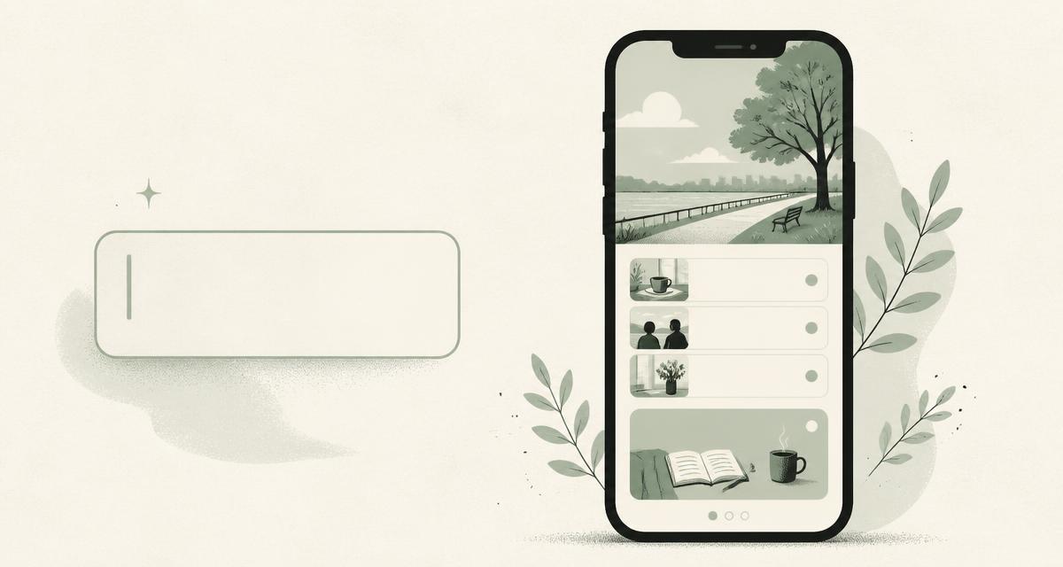 Split illustration: a blank prompt box on one side, a day view with memory rows and a brief on the other