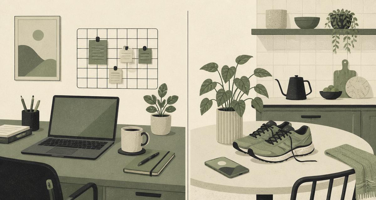 Illustration contrasting a week-long personal thread of days with a single finished deliverable coming off a work agent